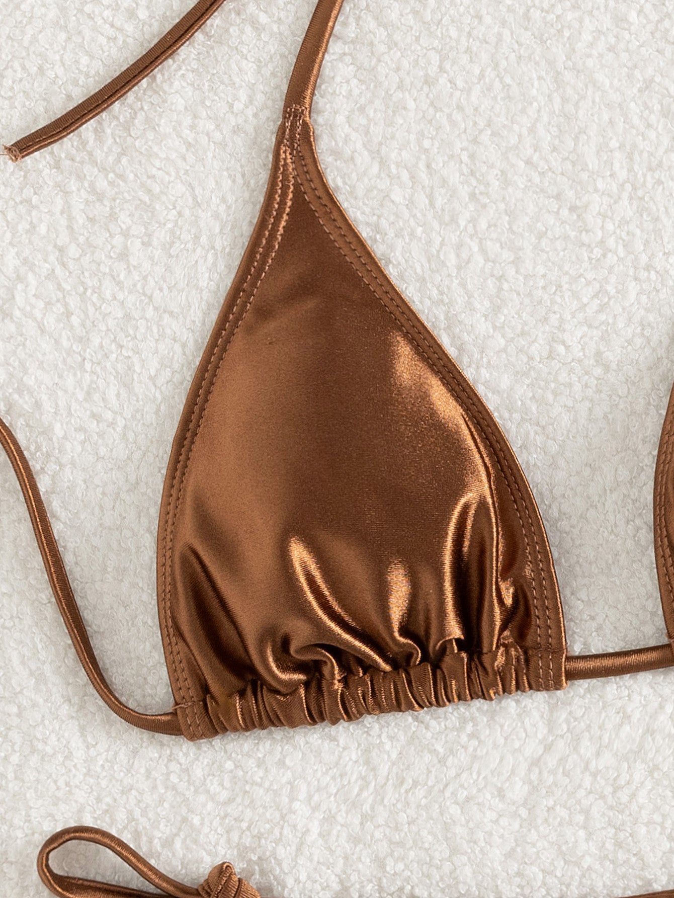 Maillot de bain une pièce sexy, bikini uni à bretelles et taille basse, style étranger.