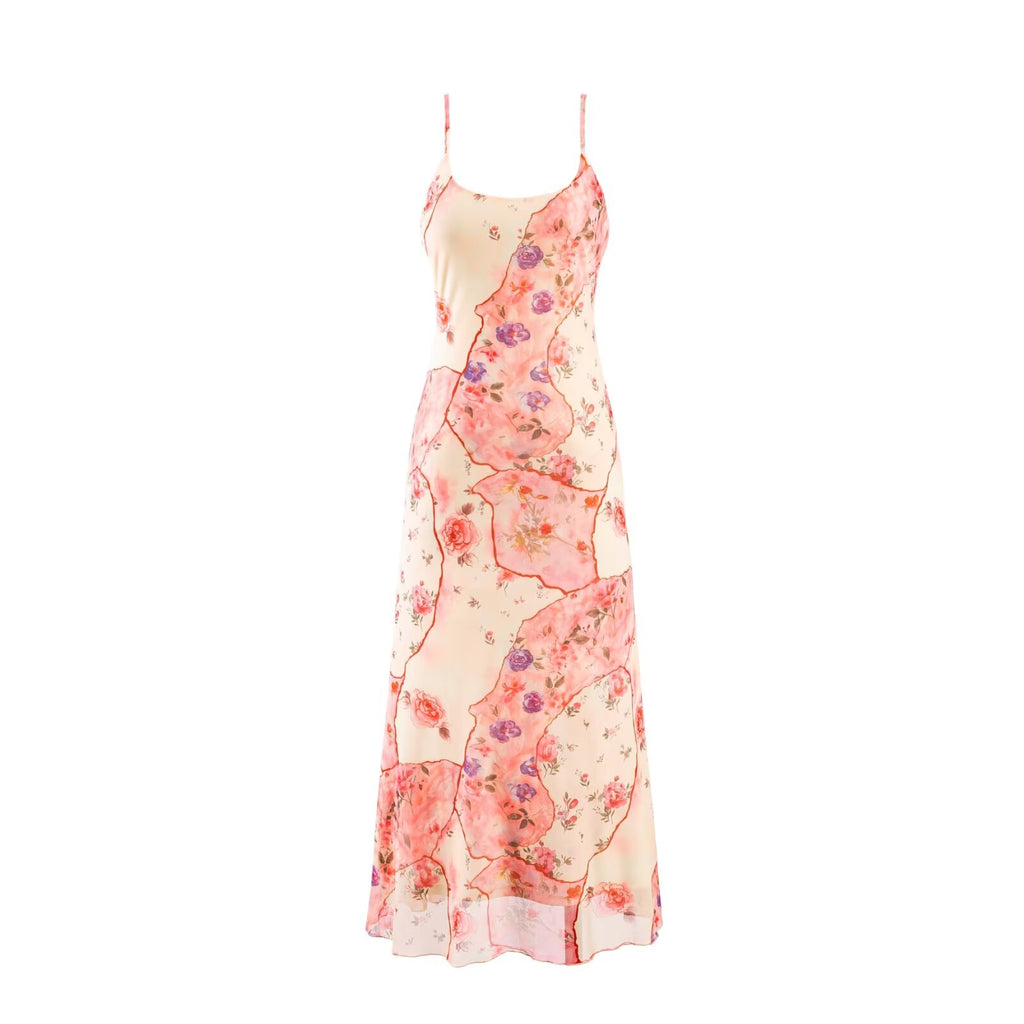 Vacation Printed Suspender Dress Summer Tight Waist Slim Sexy Dress Women PullWind