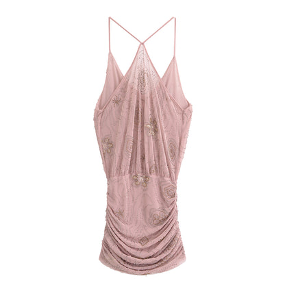 Summer Women Street Sequin Mini Sling Dress