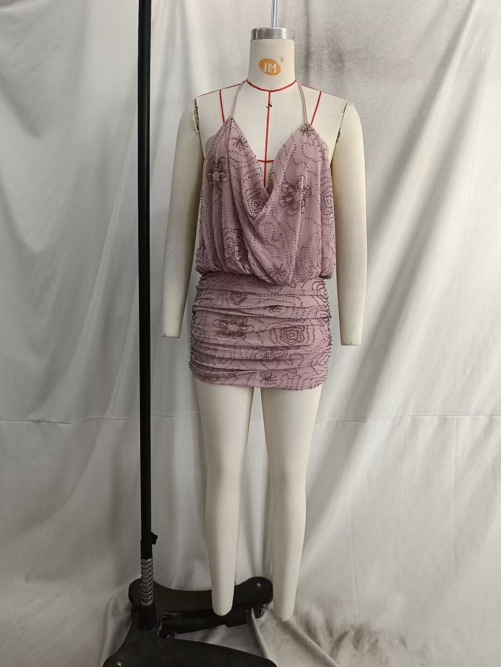 Vestido mini de lentejuelas con tirantes para mujer de verano