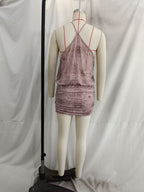 Robe mini-écharpe à sequins pour femme, tenue d'été
