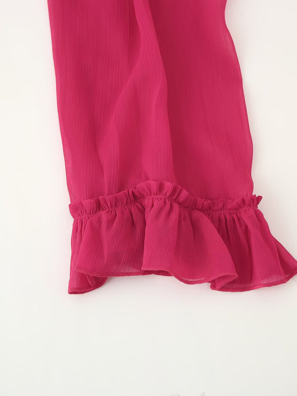 French Summer Youthful Looking Dress Lace up Tassels Loose Fitting Short Stitching CHEN