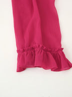 French Summer Youthful Looking Dress Lace up Tassels Loose Fitting Short Stitching CHEN