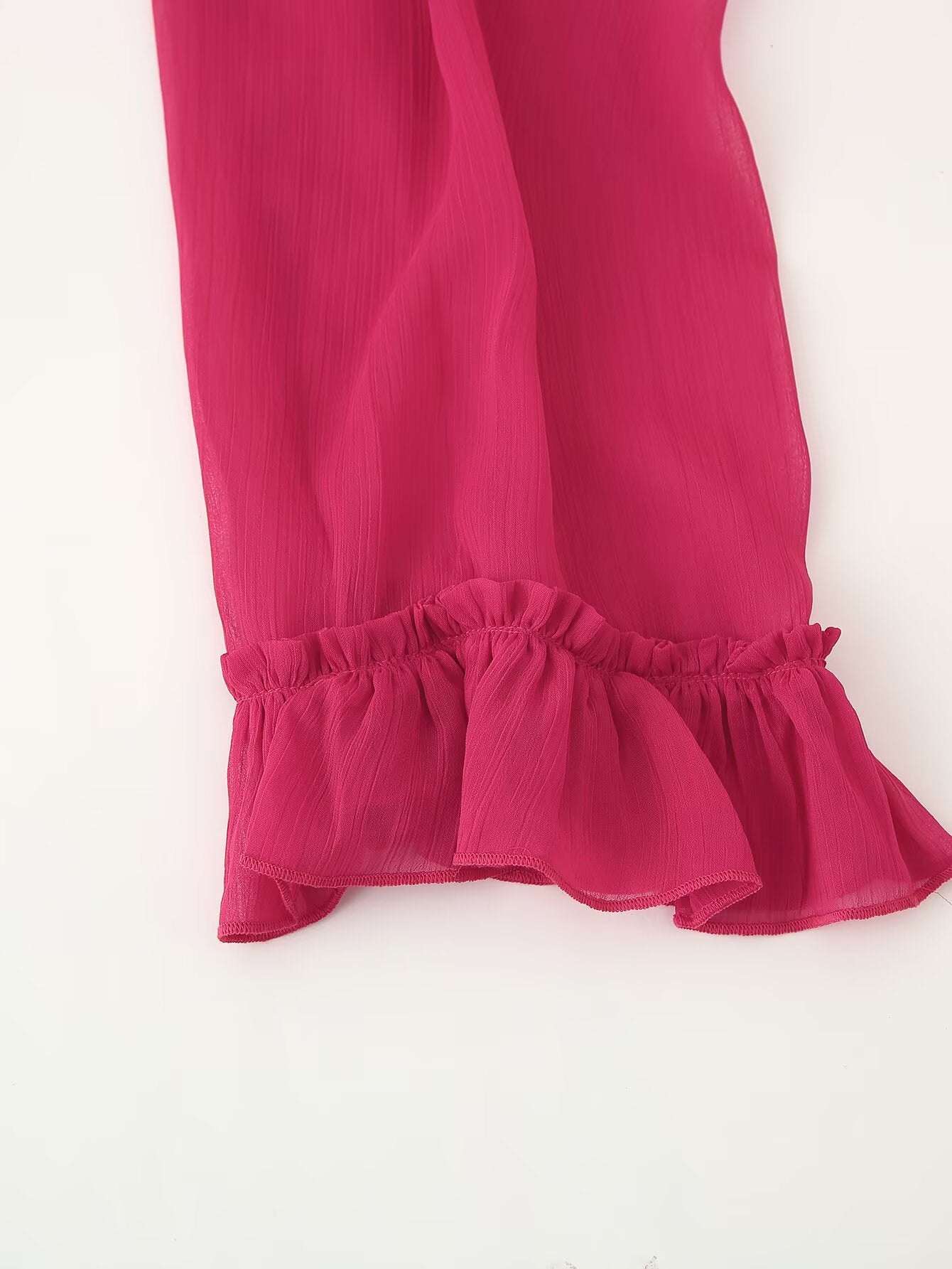 French Summer Youthful Looking Dress Lace up Tassels Loose Fitting Short Stitching CHEN
