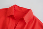 Women Stylish Simple Poplin Short Shirt Top SenDa