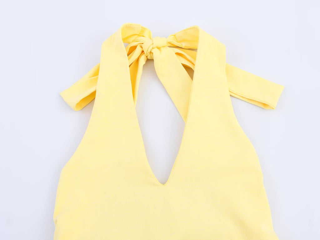 Summer Sexy Slim Fit Bare Back Hanging Collar Dress Women Dress SenDa