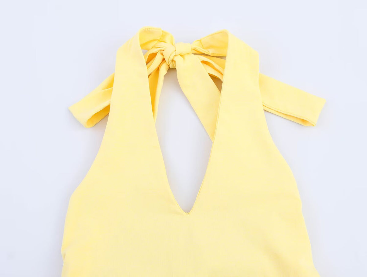 Summer Sexy Slim Fit Bare Back Hanging Collar Dress Women Dress SenDa