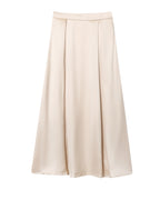Autumn Silk Satin Texture High Waist Ethereal Swing Midi Skirt Skirt Elegant DaRoca