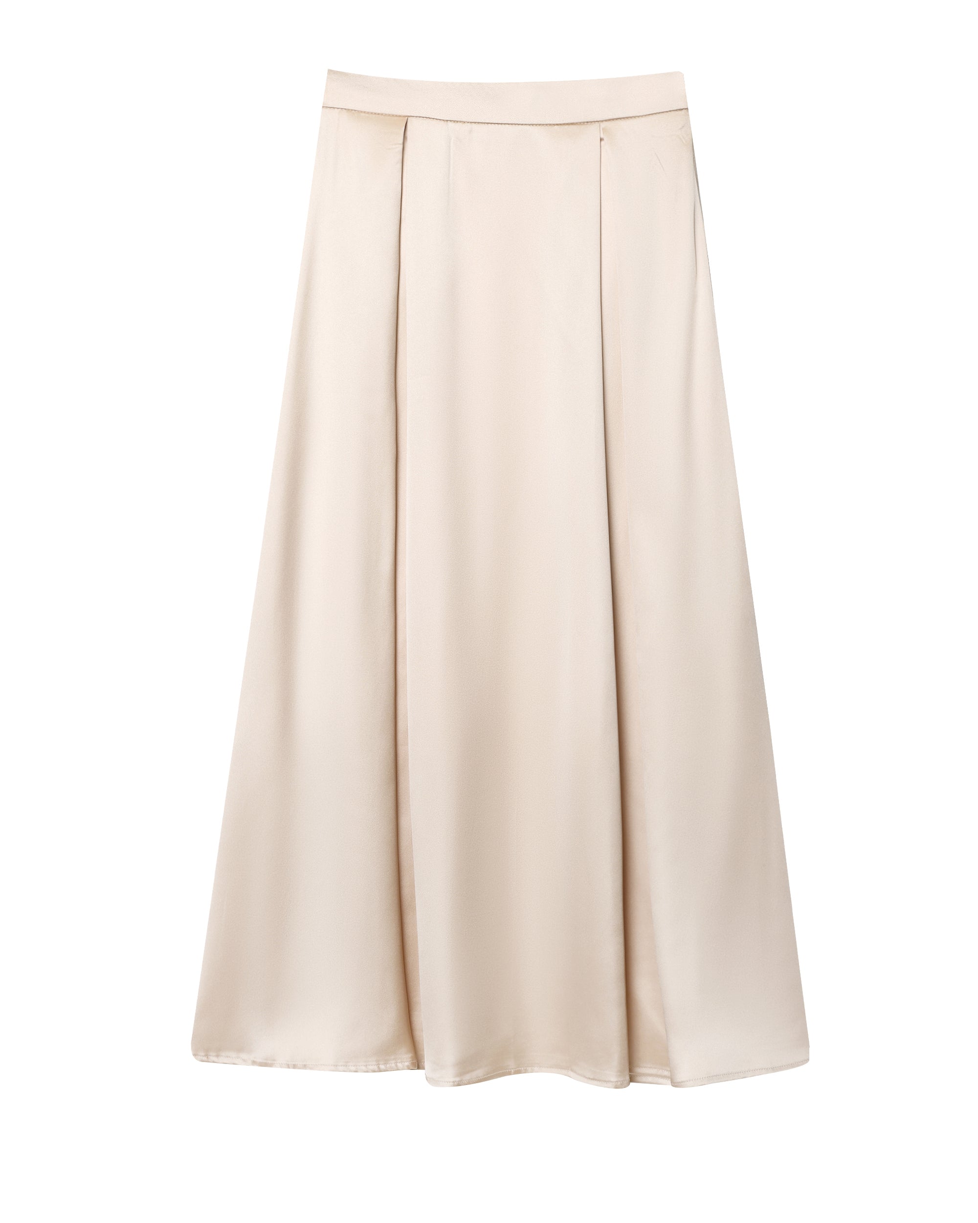 Autumn Silk Satin Texture High Waist Ethereal Swing Midi Skirt Skirt Elegant DaRoca