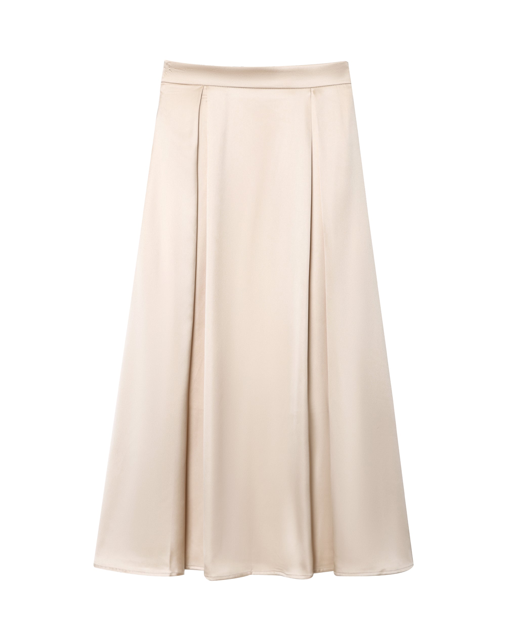 Autumn Silk Satin Texture High Waist Ethereal Swing Midi Skirt Skirt Elegant DaRoca
