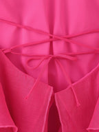Elegant Sexy Short Summer Halter Three Dimensional Floral Design Lace up Sleeveless Dress CHEN