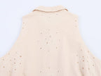 Women Clothing Summer Office Sleeveless Hollow Out Cutout Embroidery Short Dress Howe