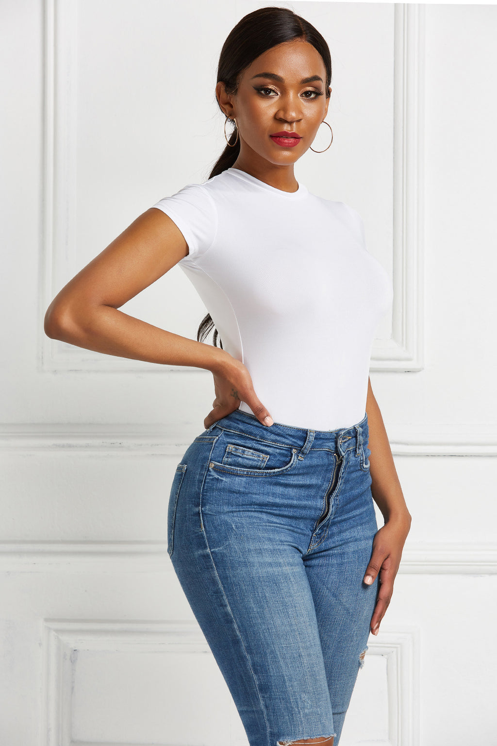 Ropa de mujer Camisa sexy de color sólido