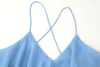 Robe sexy à bretelles et décoration laminée pour femme