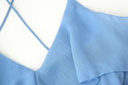Robe sexy à bretelles et décoration laminée pour femme