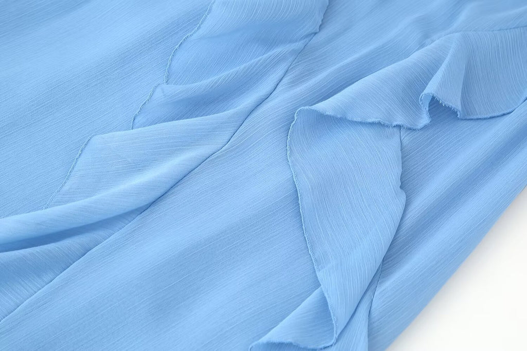Robe sexy à bretelles et décoration laminée pour femme