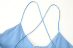 Robe sexy à bretelles et décoration laminée pour femme
