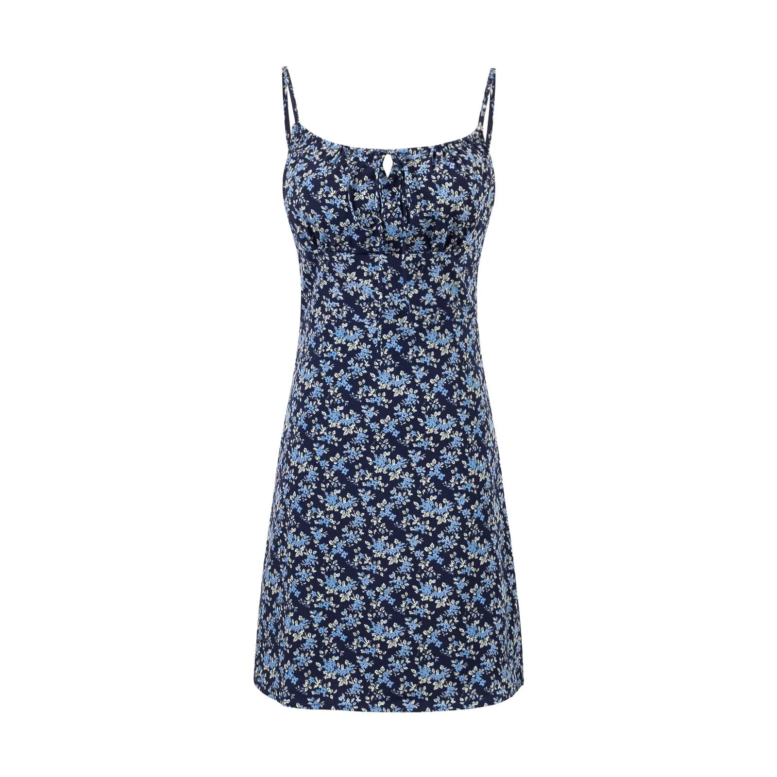 Summer High Waist Slim Floral Print Backless Slip Dress Women Dress PullWind
