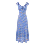 Summer Maiden Casual Printed Ruffled V neck Dress PullWind