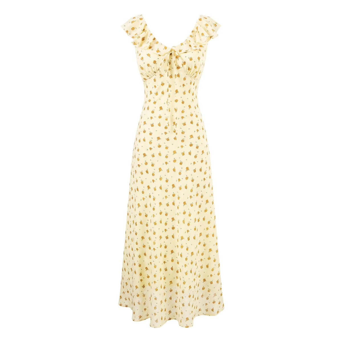 Summer Maiden Casual Printed Ruffled V neck Dress PullWind