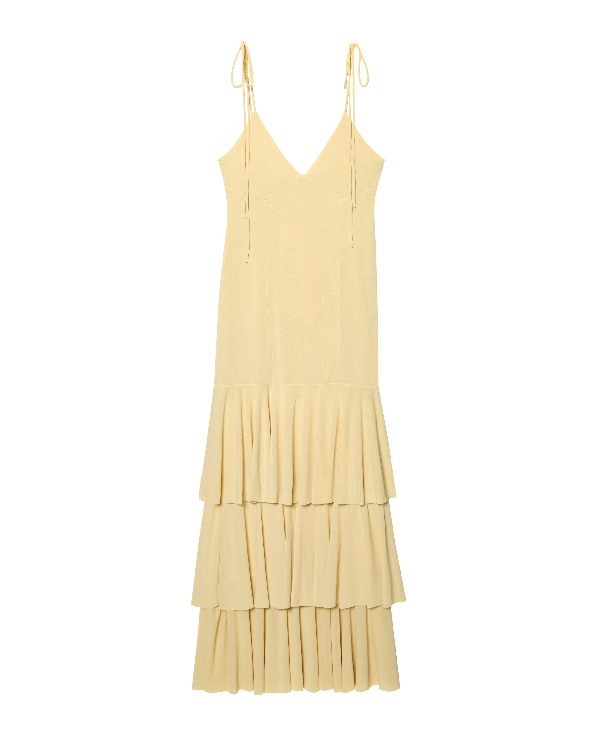 Slimming V Neckline Sexy Suspenders Backless Laminated Decoration Midi Dress DaRoca