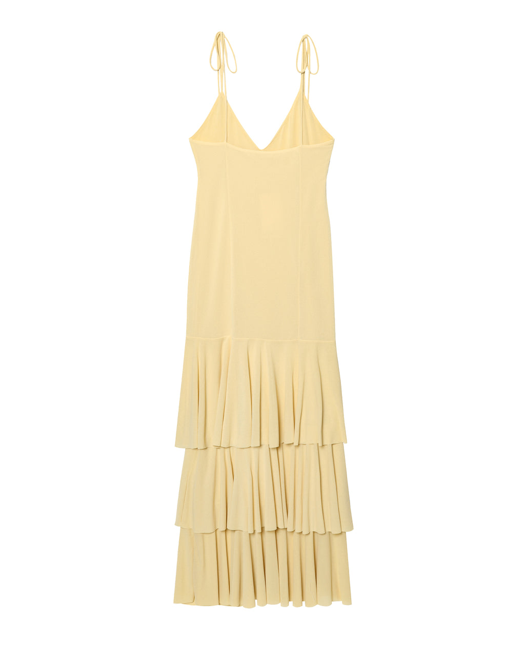 Slimming V Neckline Sexy Suspenders Backless Laminated Decoration Midi Dress DaRoca