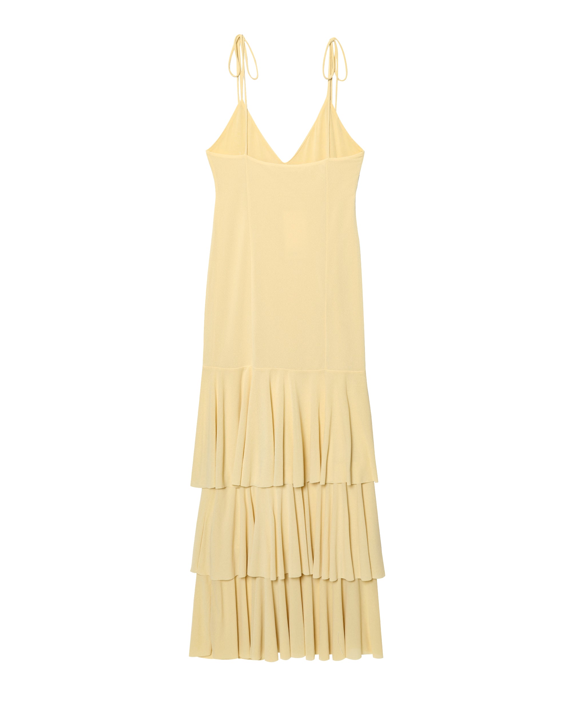 Slimming V Neckline Sexy Suspenders Backless Laminated Decoration Midi Dress DaRoca