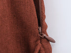 Women Linen Blended Gold Inlaid Midi Dress SenDa