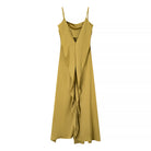 Women Clothing Summer Simple Camisole Split Dress JiaJia