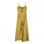Women Clothing Summer Simple Camisole Split Dress JiaJia