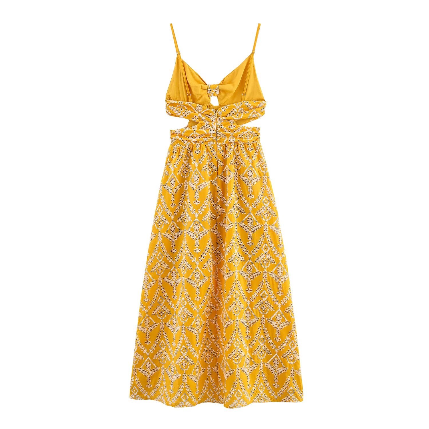 Autumn Women Clothing French Minority Design Embroidery Midi Dress Howe