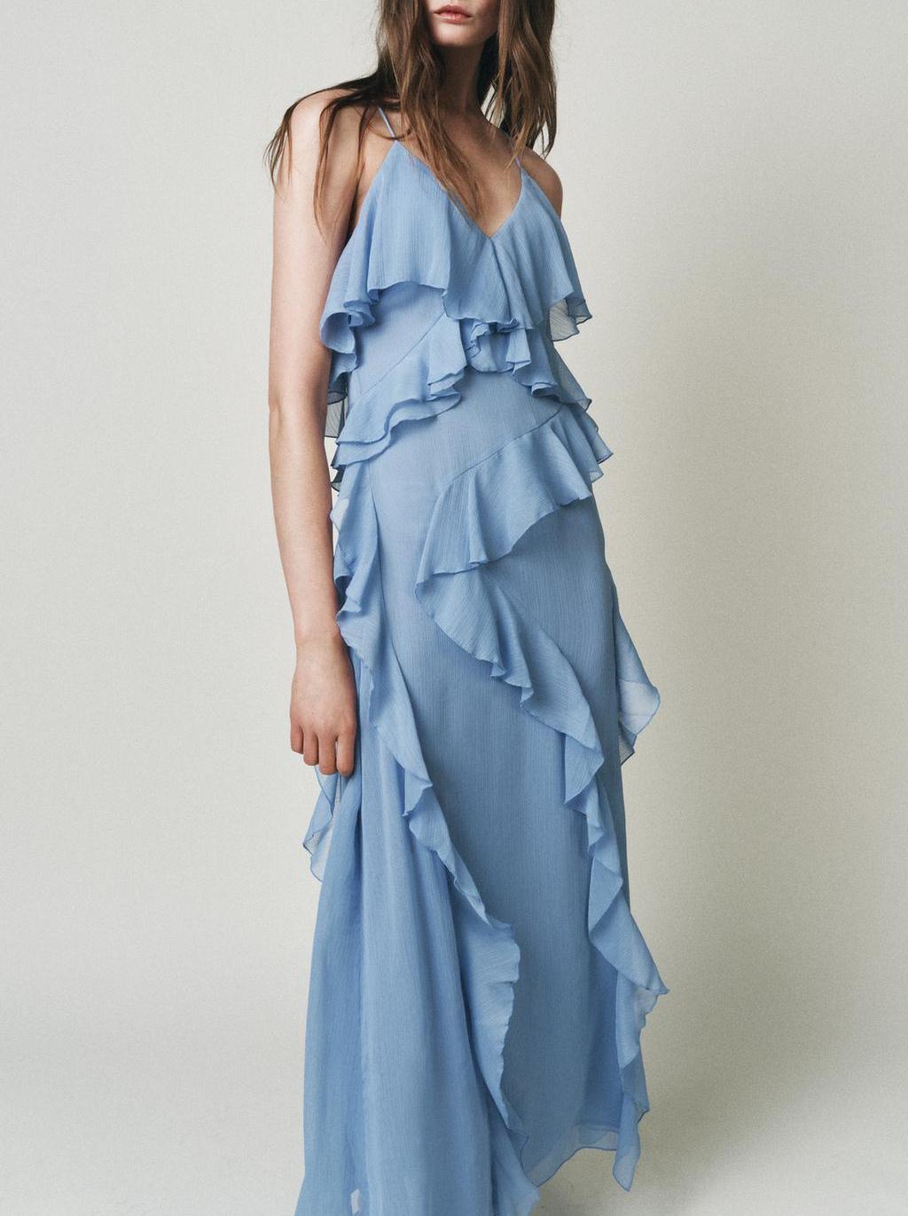 Women Laminated Decoration Sling Dress JuneMade