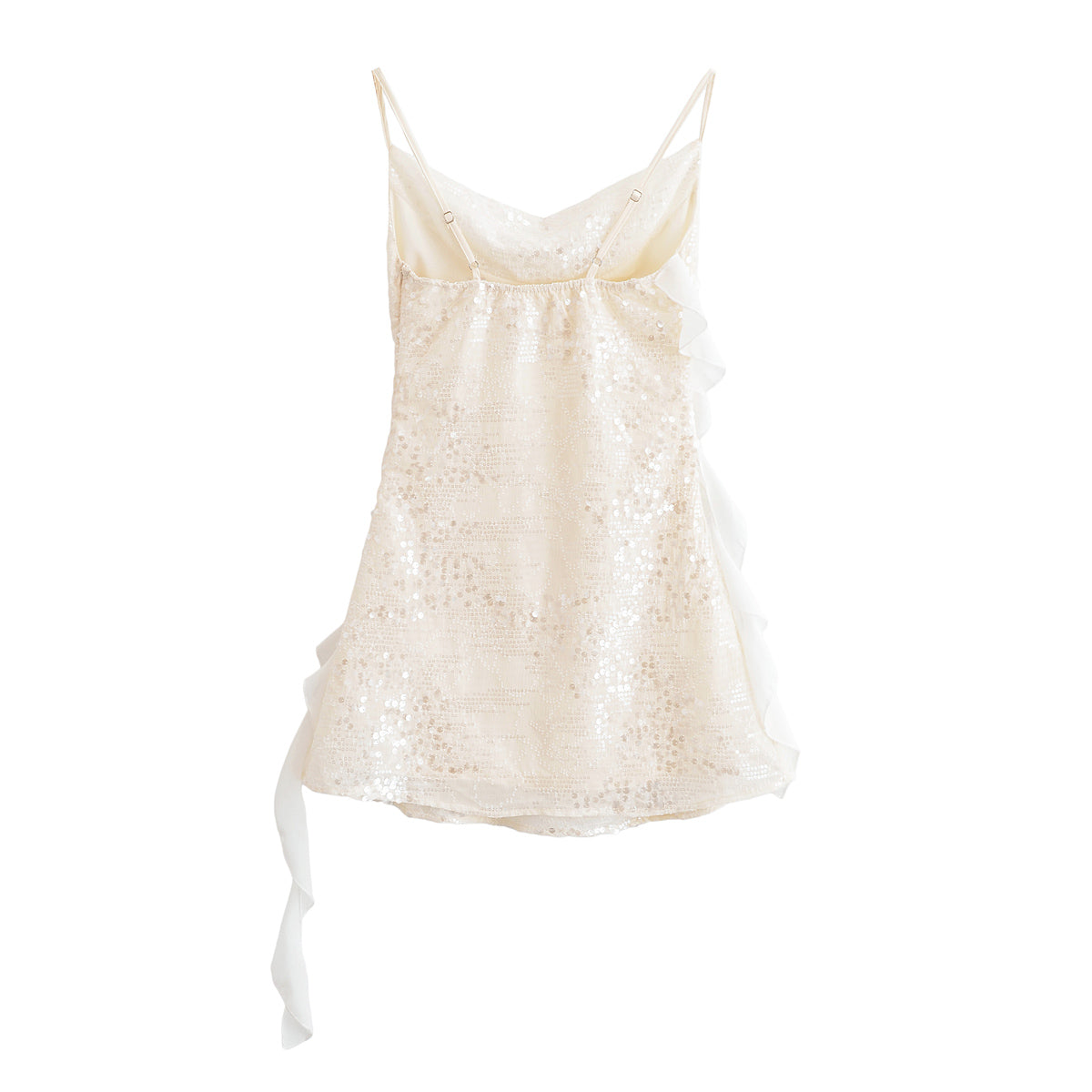 Robe courte d'été à paillettes décoratives laminées