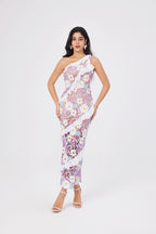 Women Lace One Shoulder Sleeveless Bodycon Dress ESUNG
