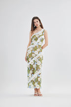 Women Lace One Shoulder Sleeveless Bodycon Dress ESUNG