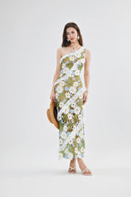 Women Lace One Shoulder Sleeveless Bodycon Dress ESUNG