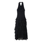 Summer Women Clothing Laminated Decoration Hanging Collar Maxi Dress Women JOUNJ