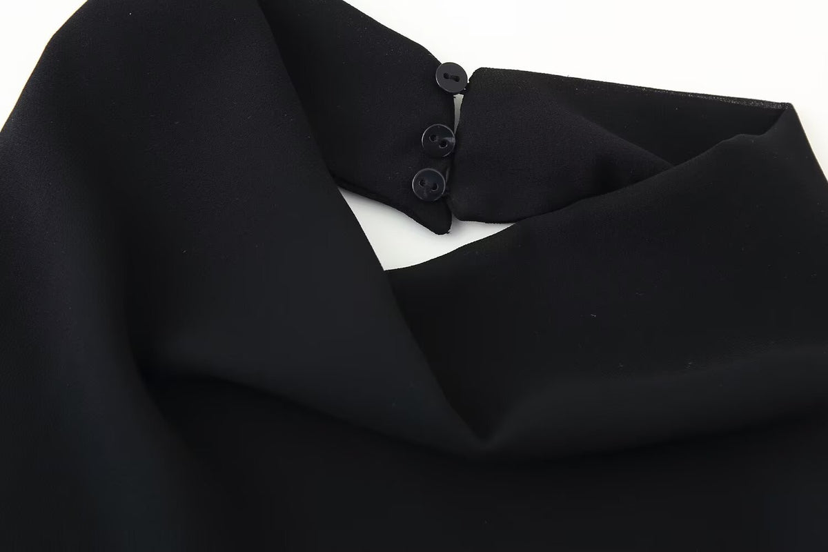 Summer Women Clothing Laminated Decoration Hanging Collar Maxi Dress Women JOUNJ