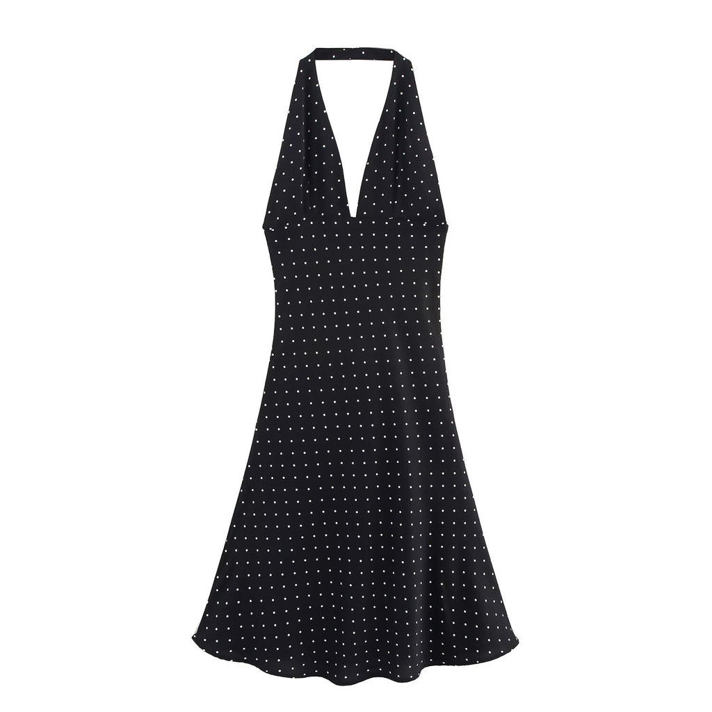 Women Clothing Summer Elegant Deep V Plunge neck High Waist A line Dress SenDa