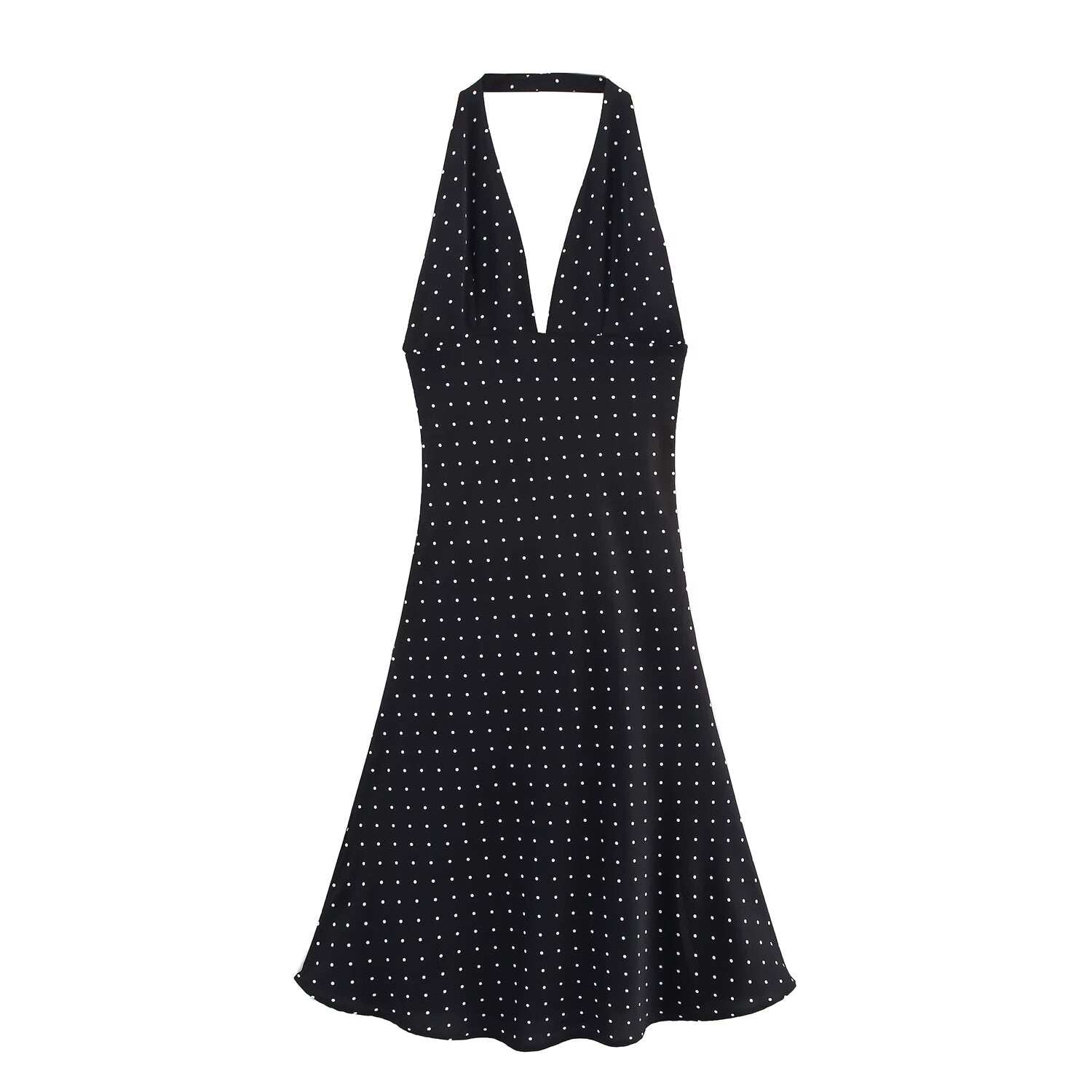 Women Clothing Summer Elegant Deep V Plunge neck High Waist A line Dress SenDa