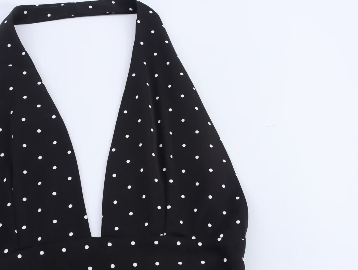 Women Clothing Summer Elegant Deep V Plunge neck High Waist A line Dress SenDa