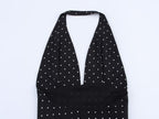 Women Clothing Summer Elegant Deep V Plunge neck High Waist A line Dress SenDa