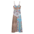 Vestido ajustado con estampado de encaje y contraste de colores para mujer