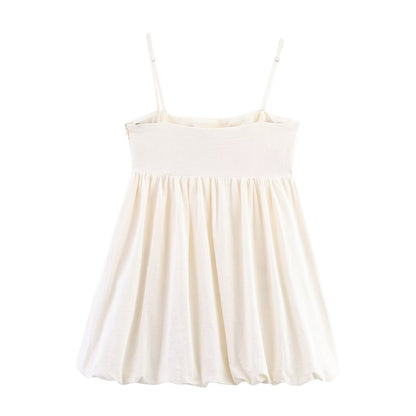 Summer Women Clothing Minority All Match Embroidered Strap Dress