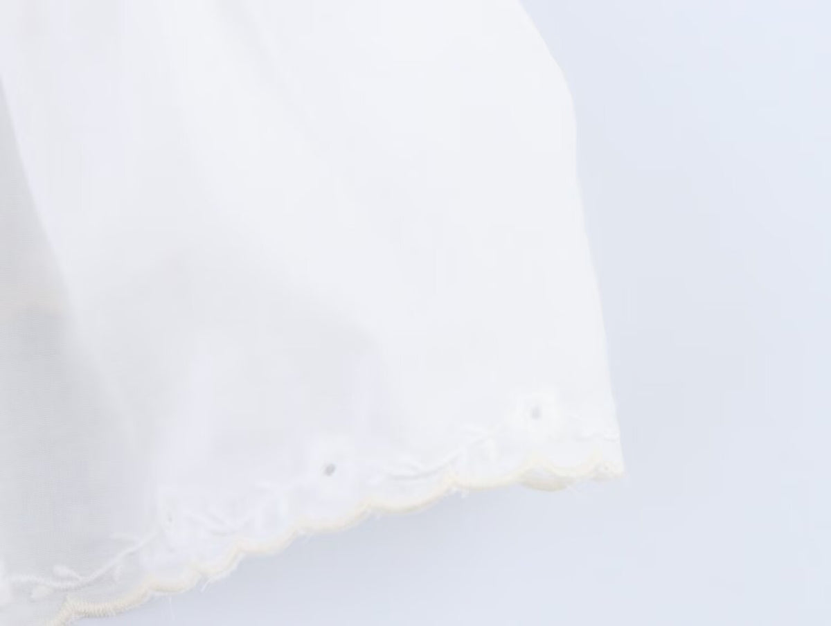 Women Clothing Summer Simple Embroidery Short Pleated Hem Sling Top Howe