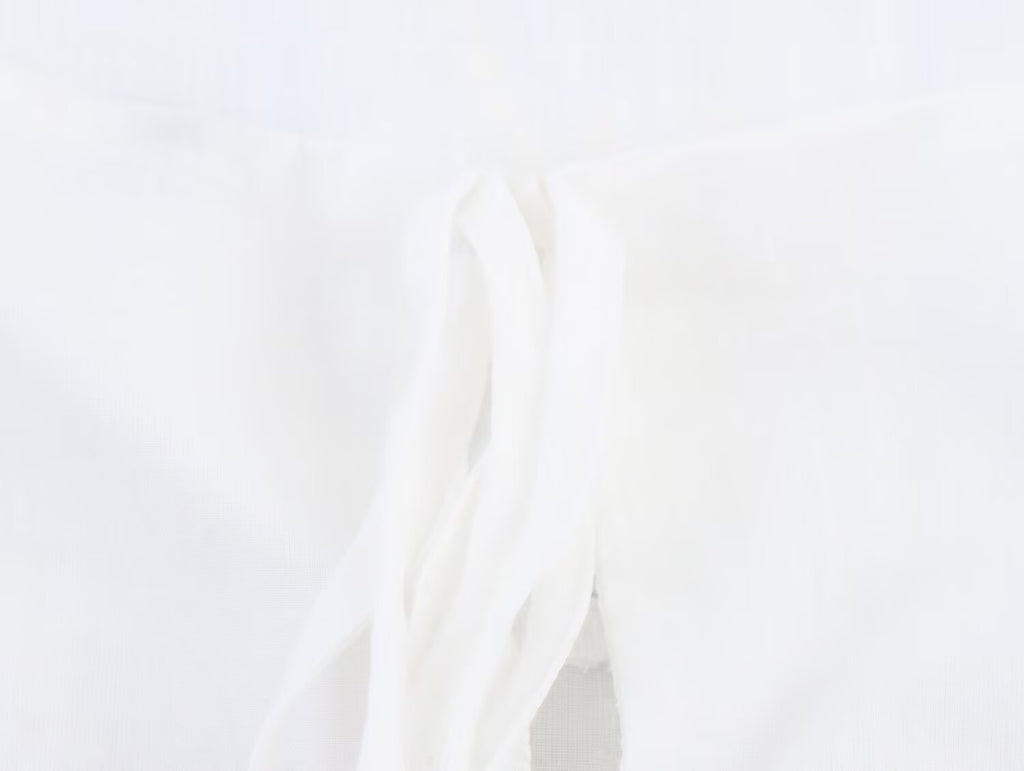 Women Clothing Summer Simple Embroidery Short Pleated Hem Sling Top Howe