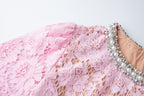 Vestido de cuello redondo de encaje de primavera y verano para mujer
