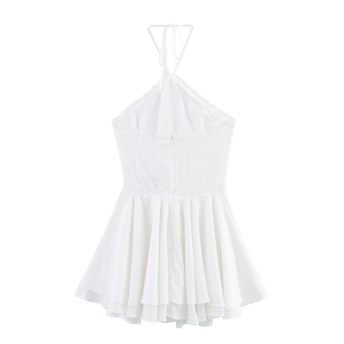 Summer Sexy Net Red Wind Hanging Collar Short Dress