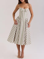 Robe d'été moulante à taille haute pour femme, tenue de plage, de vacances, de bord de mer, vert doux et frissonnant