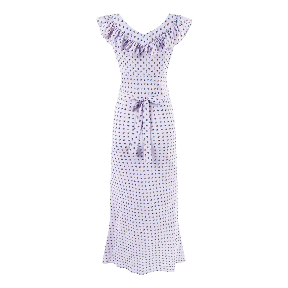 Summer Sexy Square Neck Ruffled Waist Trimming Printing Sheath Dress PullWind
